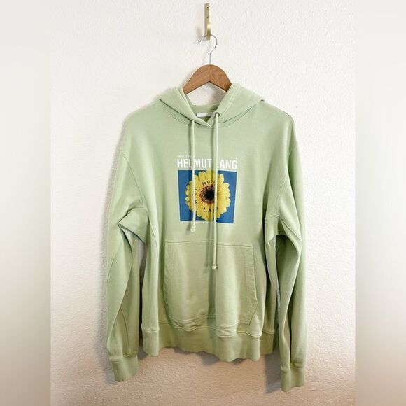 Helmut Lang Spring pistachio pastel green Sunflower hoodie. Unisex Large - Picture 1 of 9